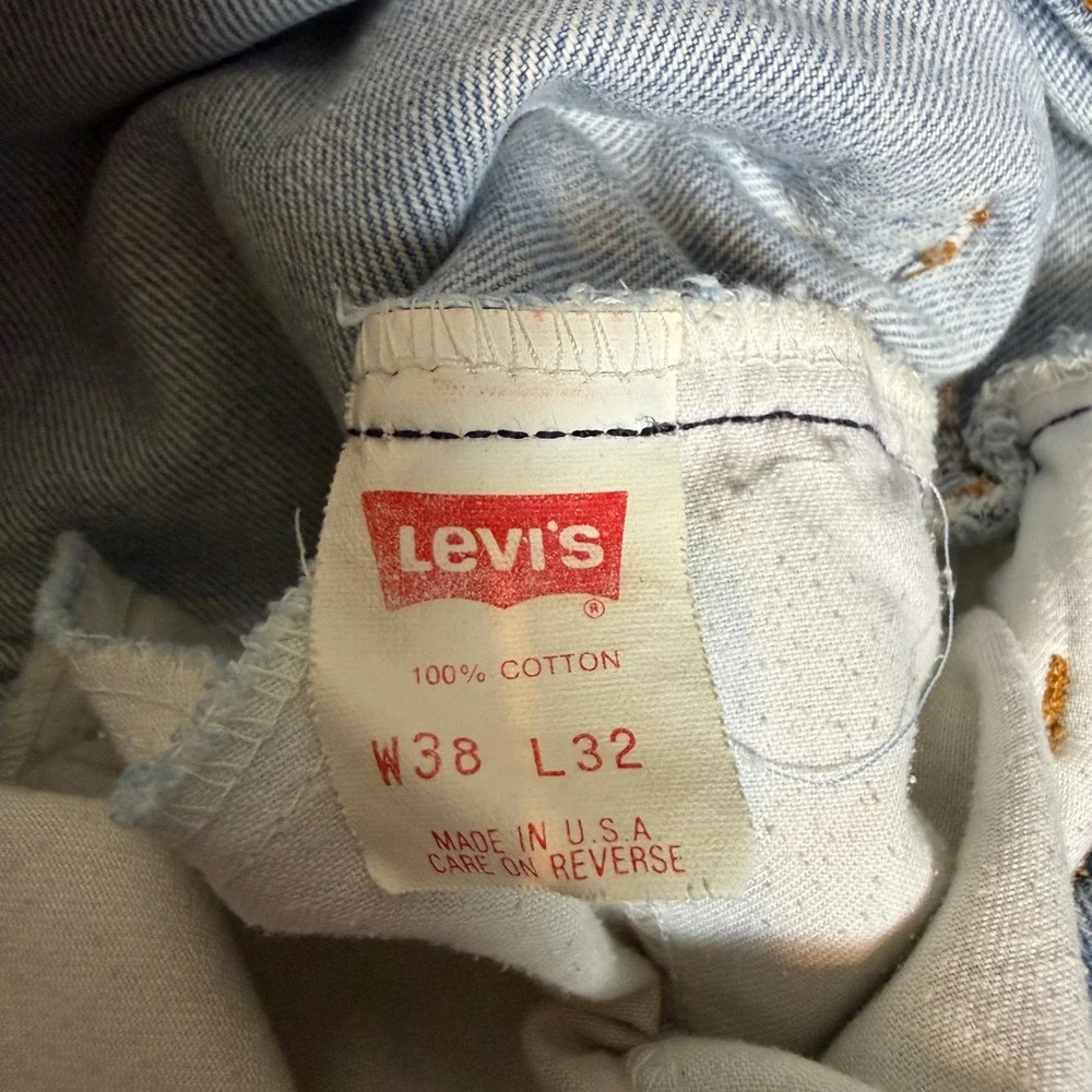 Vintage Levis 517 Orange Tab Jeans Mens 36x32 Light Wash Bootcut Made in USA